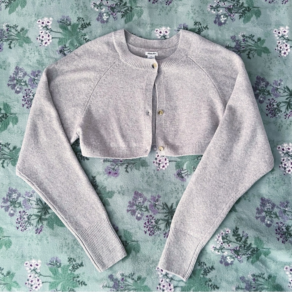 UO Kimchi Blue Soft Cropped Knit Shrug Cardigan
